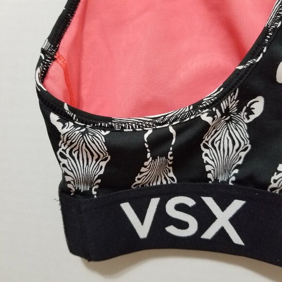 Victoria's Secret bra Small VSX The Player racerback workout gym sports zebra - Picture 5 of 10